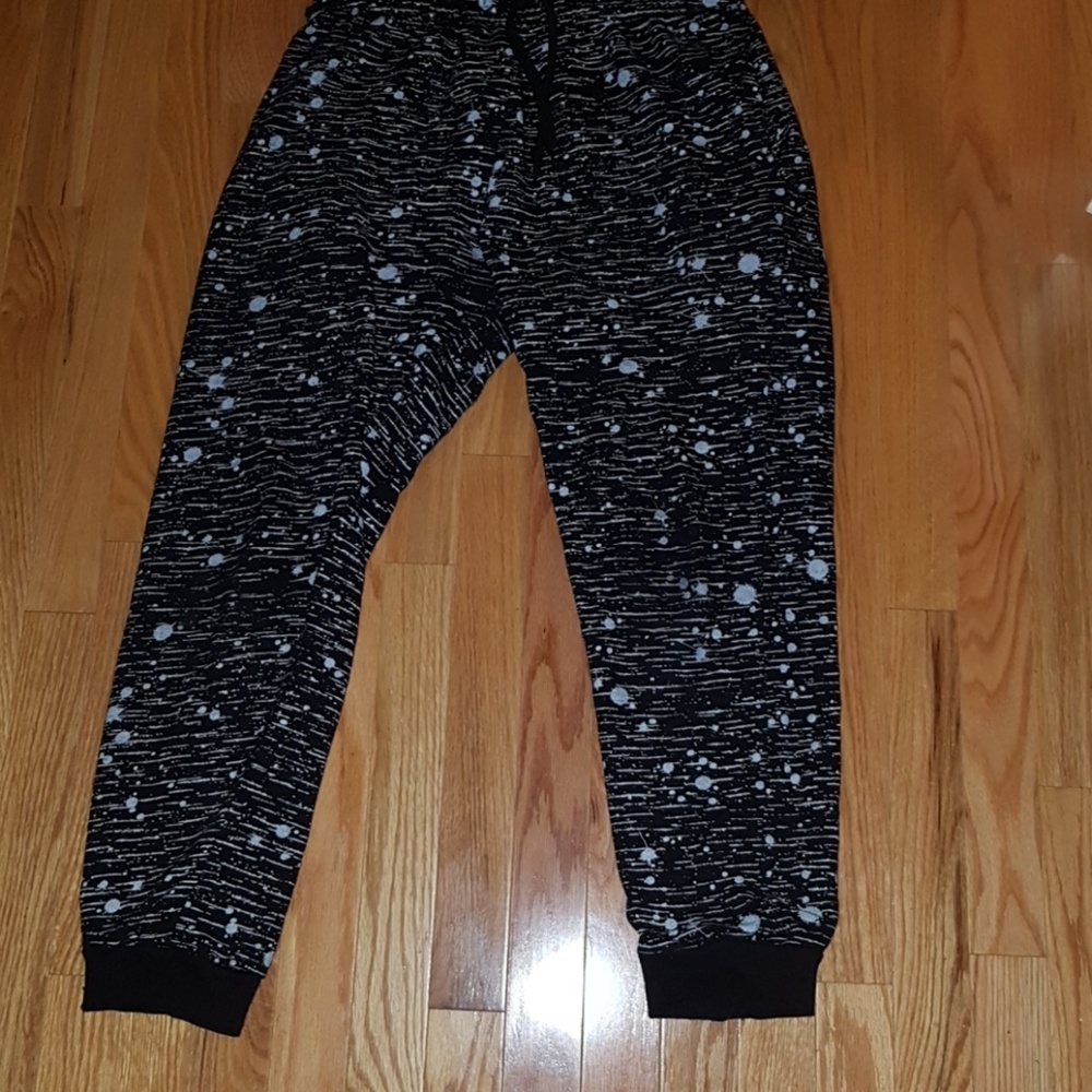 Black and white joggers
